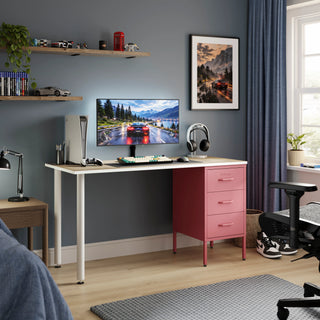 The Richmond Children/Teenage Desk with Flamingo Drawers - Oak Desktop - Urban Lockers