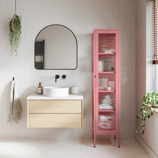 The Wimbledon - Fluted Glass Single Door Locker In Flamingo - Urban Lockers