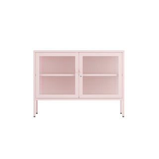 The Cambridge - Fluted Glass Sideboard Locker In Light Pink - Urban Lockers