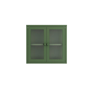 The Chester - Fluted Glass Wall Cabinet In Forest - Urban Lockers