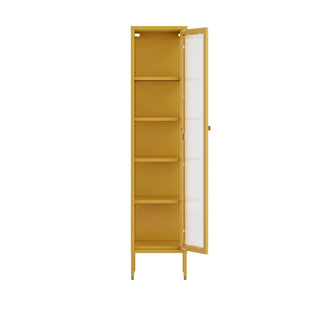 The Wimbledon - Fluted Glass Single Door Locker In Mustard - Urban Lockers