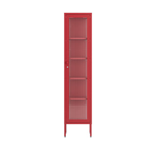 The Wimbledon - Fluted Glass Single Door Locker In Red - Urban Lockers