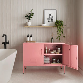 The Oxford  - Side Table/TV Stand Storage Locker In Flamingo - Urban Lockers
