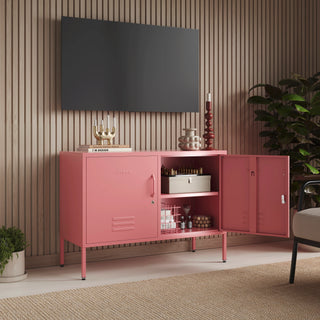 The Oxford  - Side Table/TV Stand Storage Locker In Flamingo - Urban Lockers