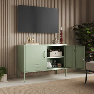 The Oxford  - Side Table/TV Stand Storage Locker In Sage - Urban Lockers