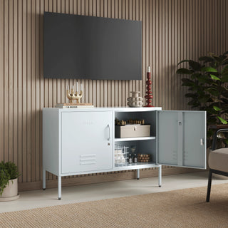The Oxford  - Side Table/TV Stand Storage Locker In Sky Blue - Urban Lockers