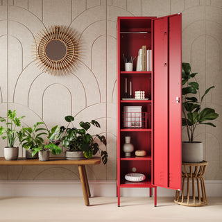 The Bexley - Tall Single Door Storage Locker In Red - Urban Lockers